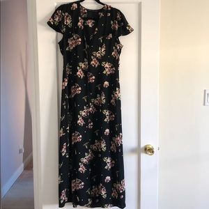 Zara floral button maxi dress